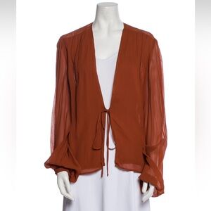 Reformation size XL sheer tie front top